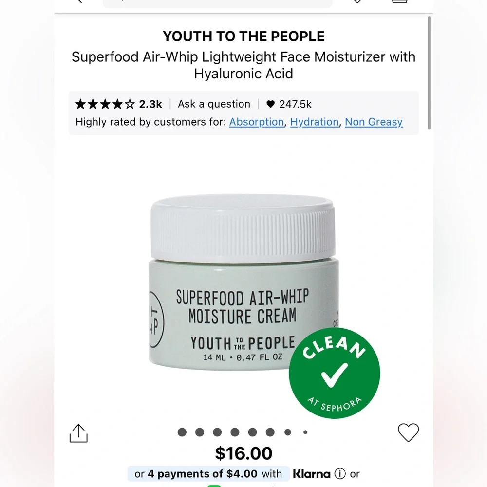 NIB Superfood Air-Whip Moisture Cream